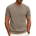 Men’s Textured Front Crew Neck Knit Short Sleeve T-shirt