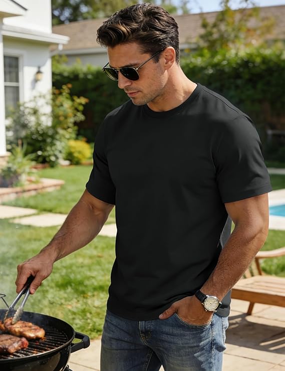 Men’s UPF 80+ Sun Protection Quick-Dry Solid Short Sleeve T-shirt